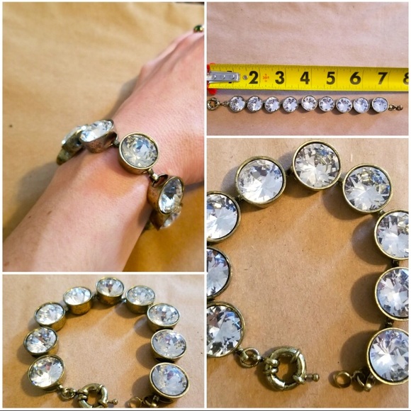 Faux Diamond Bracelet, Wedding Guest, Boho Bride, J. Crew Bracelet, Preppy - Picture 1 of 2